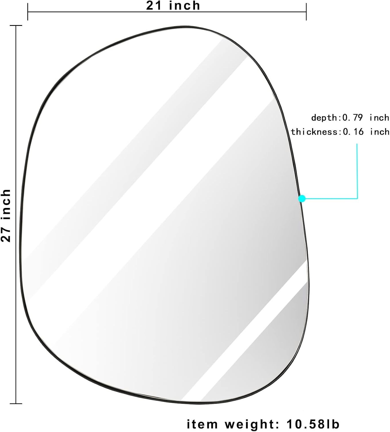 Asymmetrical Wall Mirror 21"*27"