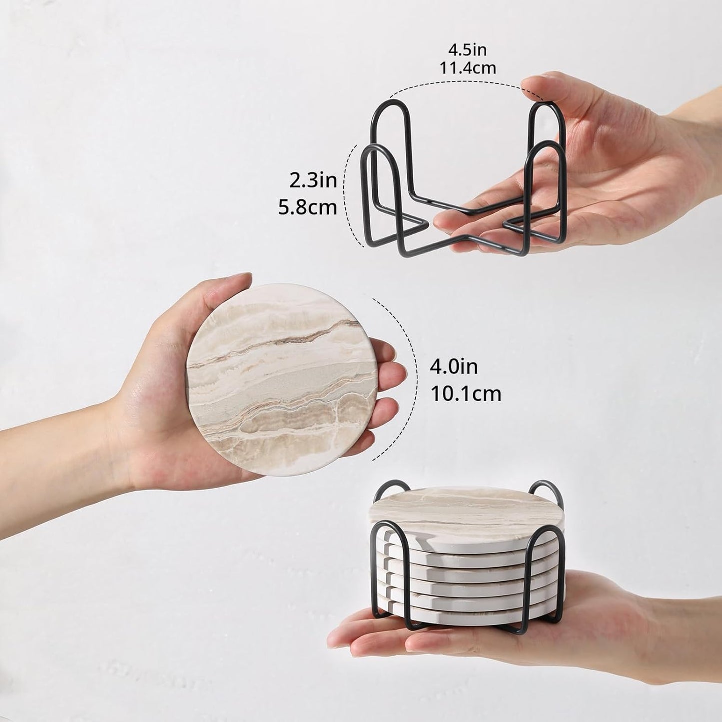 Absorbent Ceramic Coasters Set