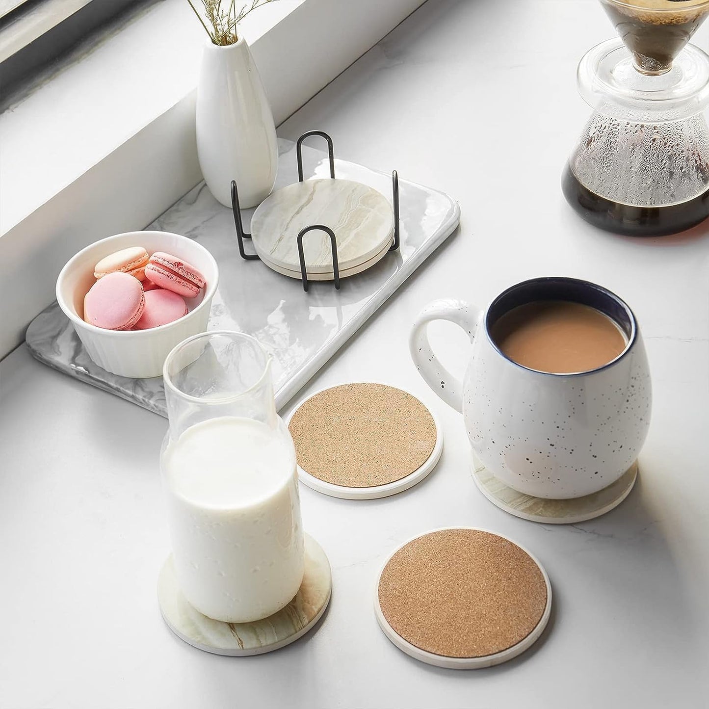 Absorbent Ceramic Coasters Set