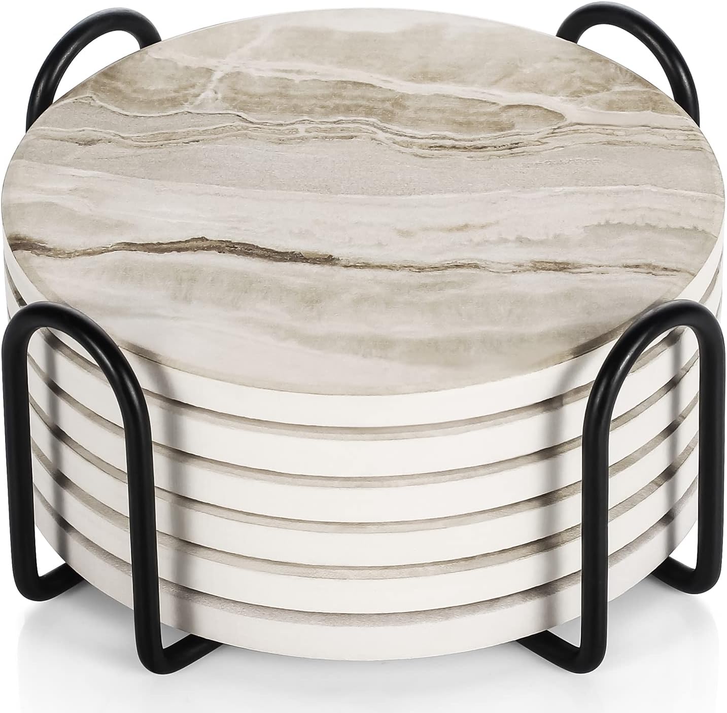 Absorbent Ceramic Coasters Set
