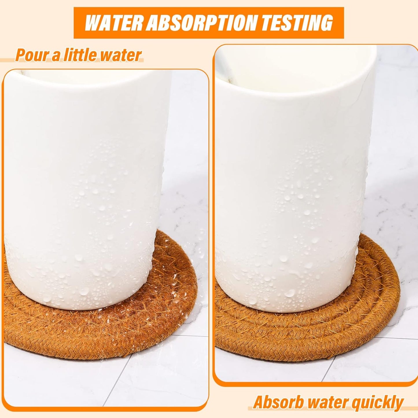 8-Piece Absorbent Drink Coaster Set with Holder
