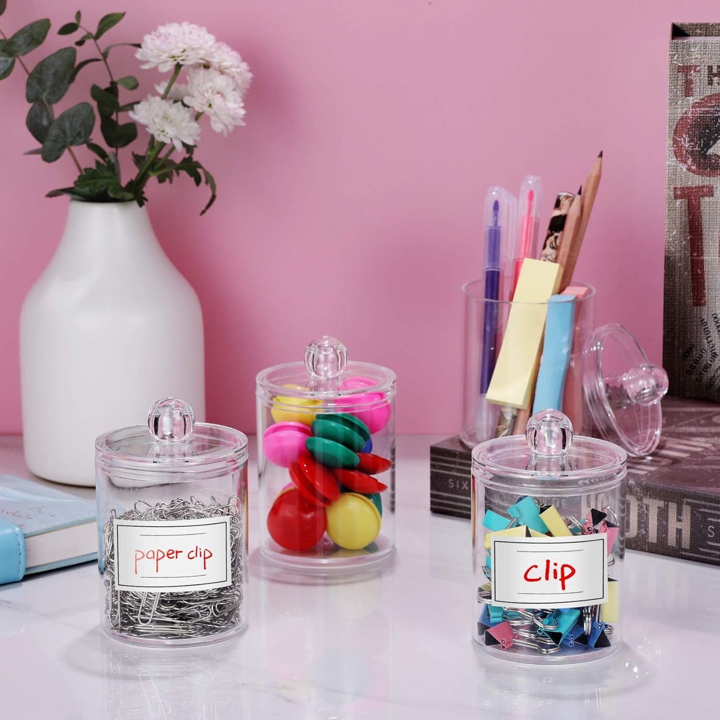 4-Piece Acrylic Qtip Holder Set