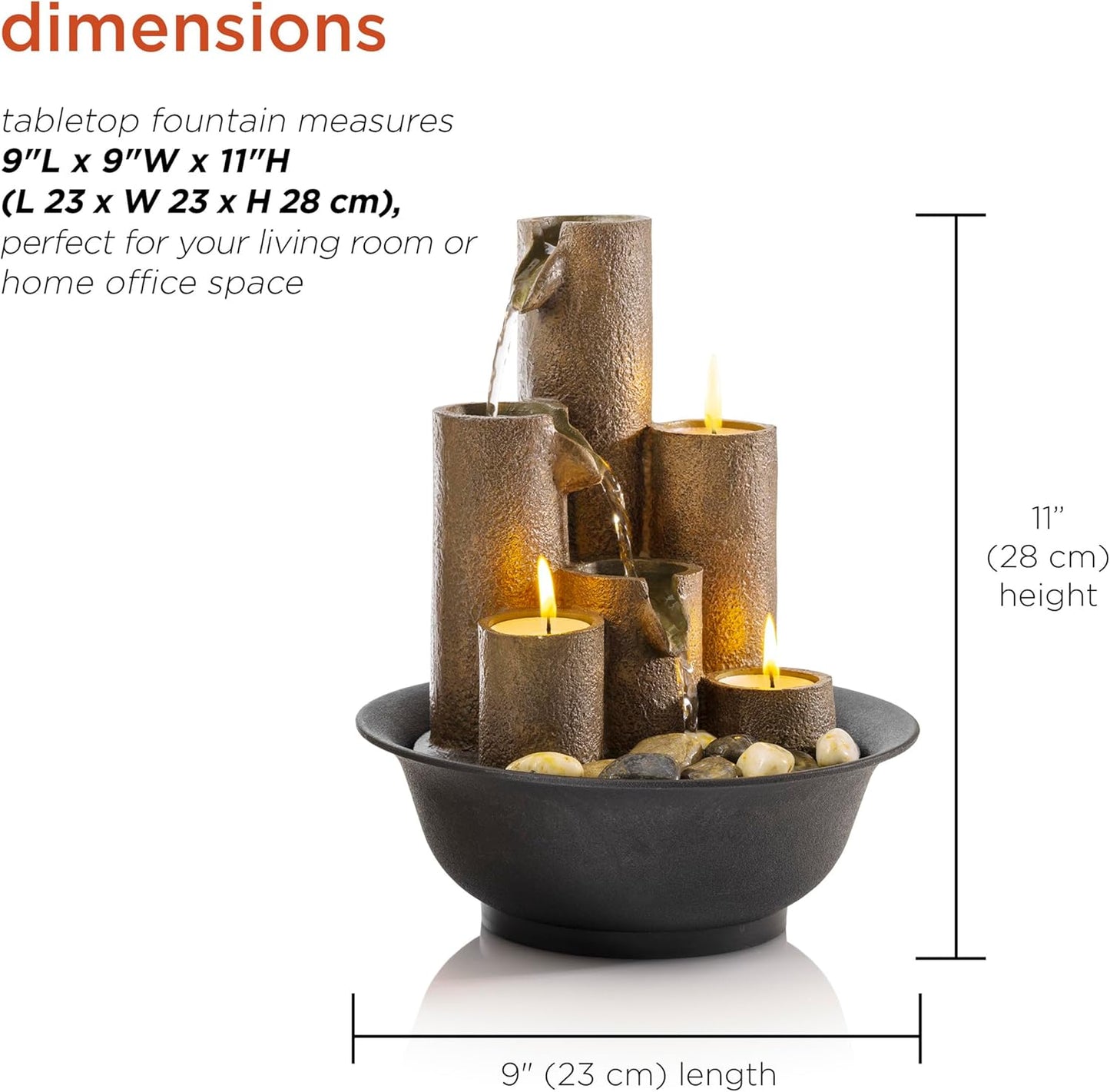 4-Tier Tabletop Water Fountain for Indoor/Outdoor Use