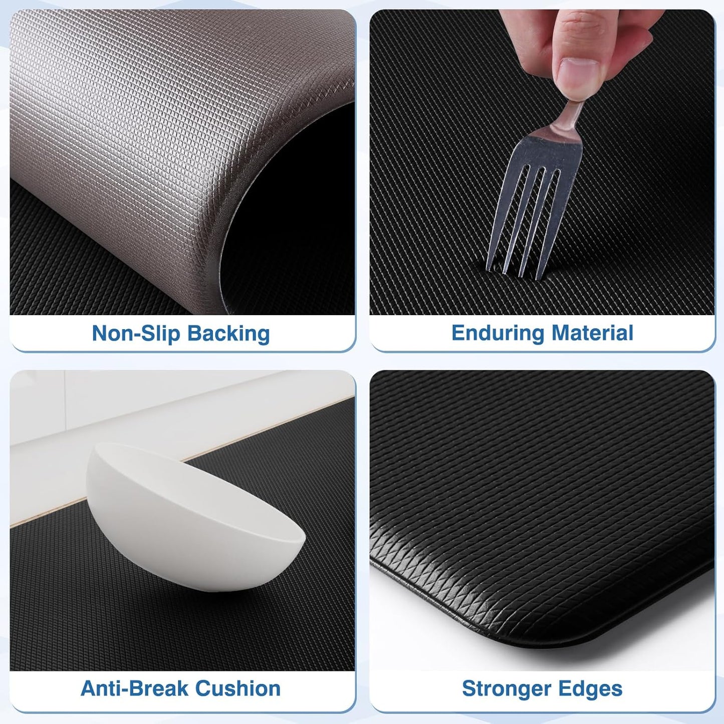 Cushioned Anti-Fatigue Kitchen Mat Set