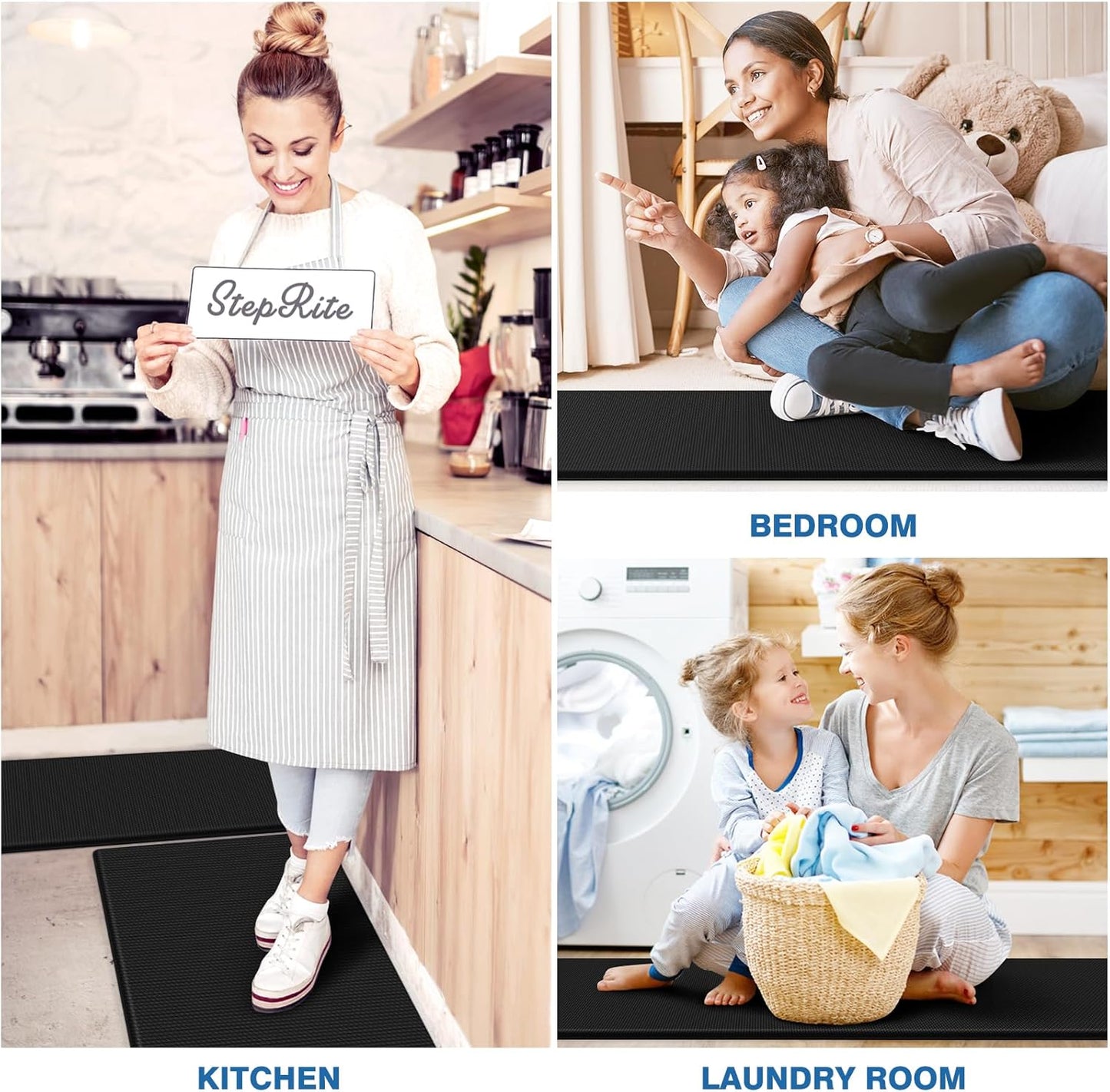 Cushioned Anti-Fatigue Kitchen Mat Set