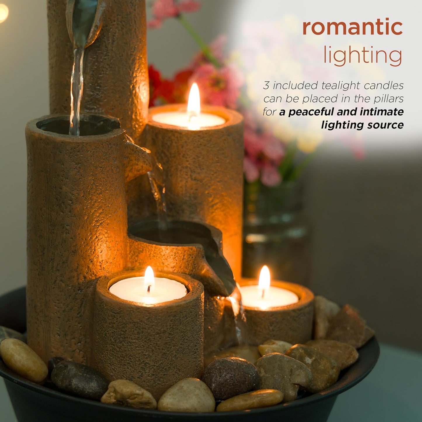 4-Tier Tabletop Water Fountain for Indoor/Outdoor Use