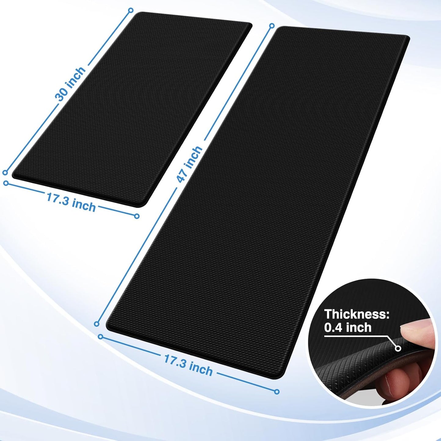 Cushioned Anti-Fatigue Kitchen Mat Set