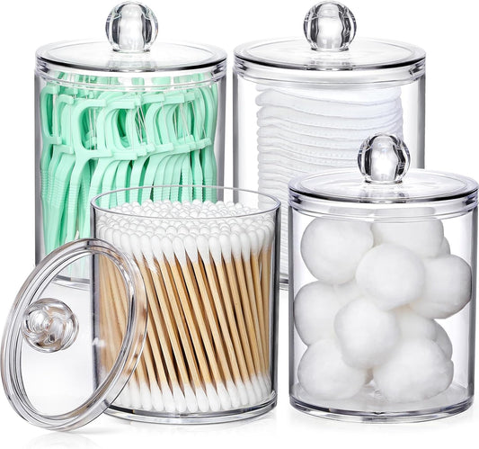4-Piece Acrylic Qtip Holder Set