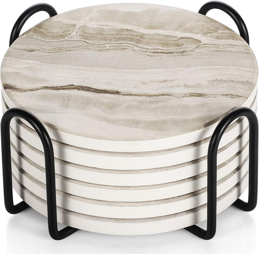 Absorbent Ceramic Coasters Set
