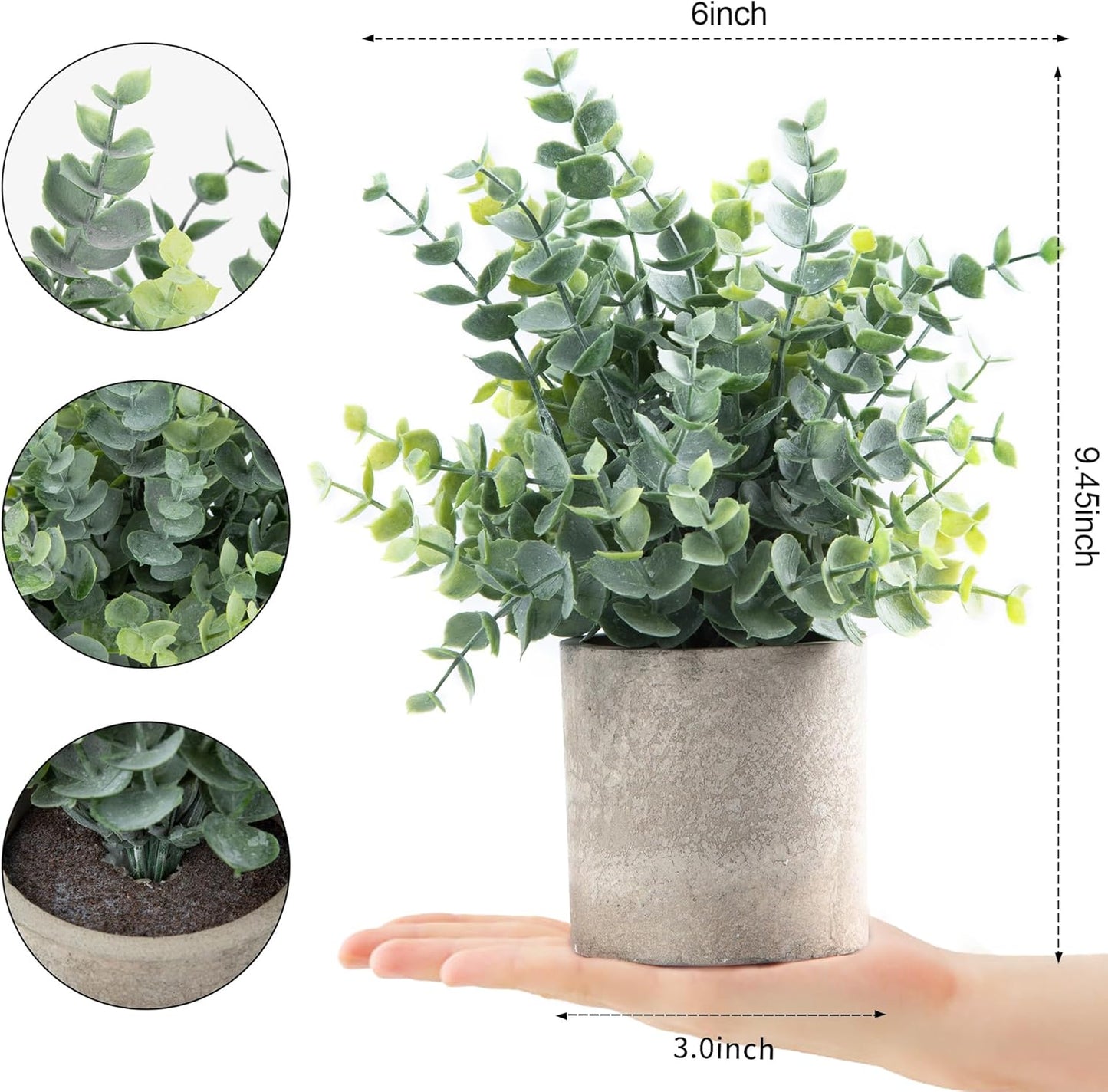 Artificial Eucalyptus Potted Plants – Set of 2