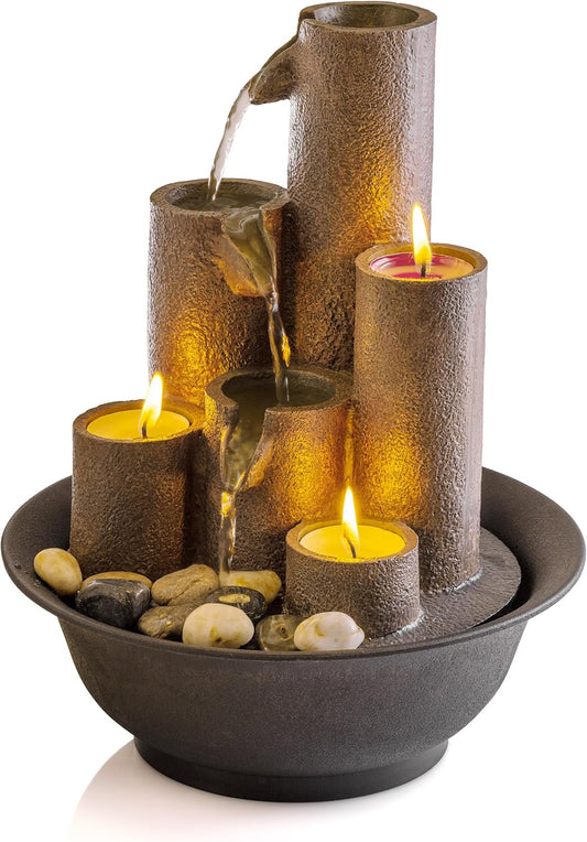 4-Tier Tabletop Water Fountain for Indoor/Outdoor Use