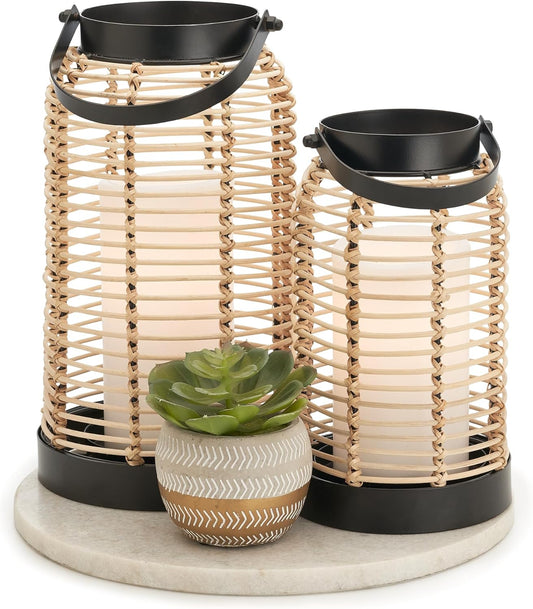 Handcrafted Natural Rattan Boho Lanterns